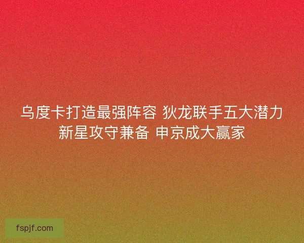 乌度卡打造最强阵容 狄龙联手五大潜力新星攻守兼备 申京成大赢家